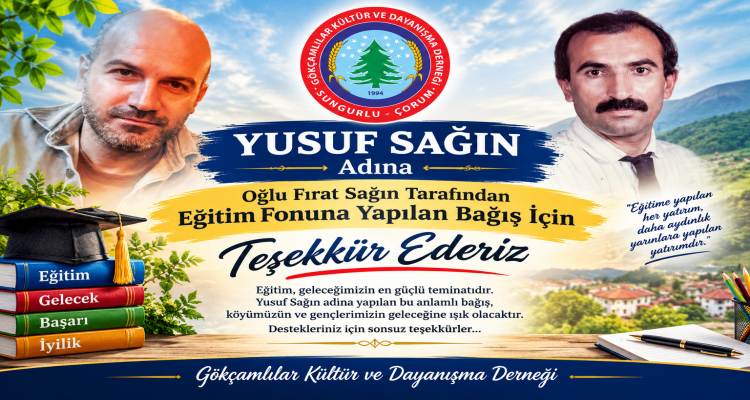 Yusuf Sağın Adına Anlamlı Bağış